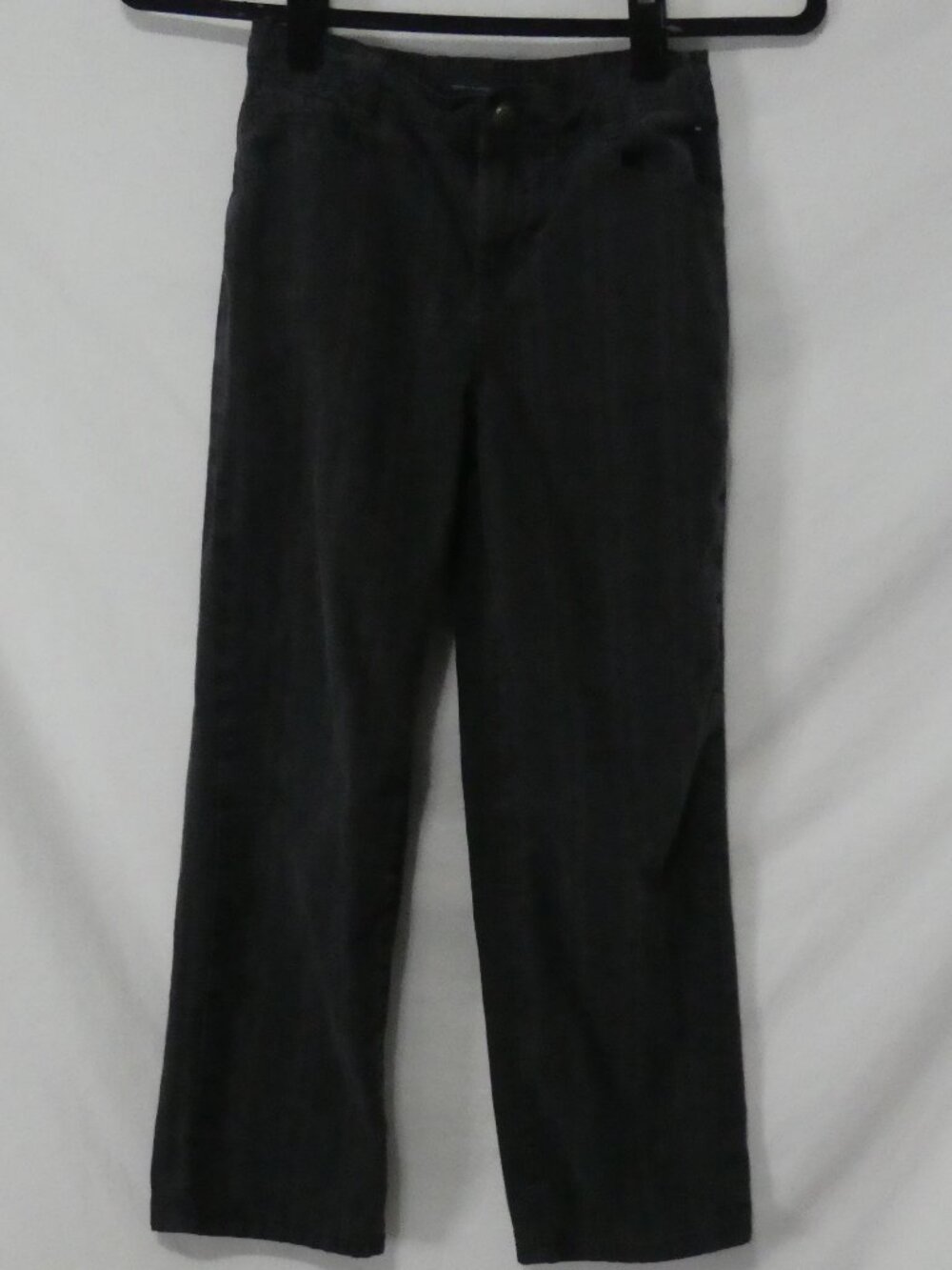 TOMMY HILFIGER Classic Straight Leg Pants Black Faded Plaid Wash - Size 8